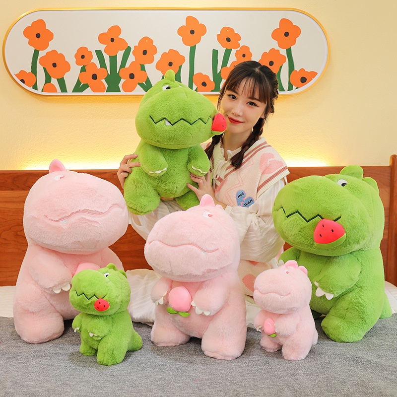 Mới Thú Nhồi Bông Hình Khủng Long Ăn Thịt Dưa Hấu Dễ Thương