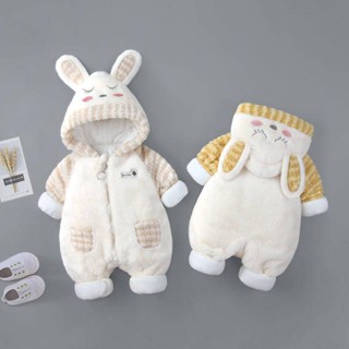 Bộ Áo Liền Quần Có Nón Chần Bông Siêu Dễ Thương Giữ Ấm Mùa Đông Cho Bé Trai Và Bé Gái