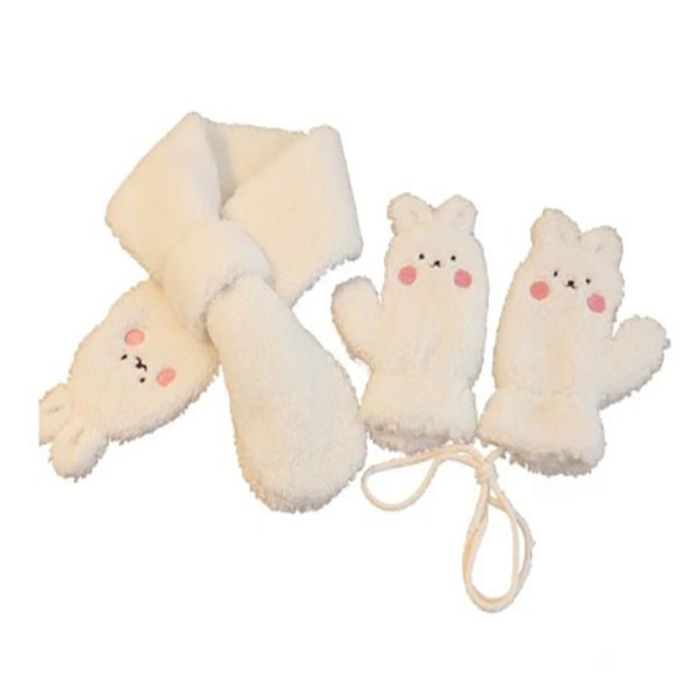 Kent1 set Găng Tay Và Khăn Choàng Lông Cừu Màu Trơn Thoáng Khí Giữ Ấm Mùa Thu Đông Cho Bé