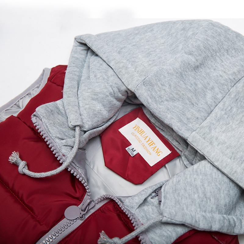 Áo Khoác Phao cotton Sát Nách Có Nón Màu Kẹo Phong Cách Hàn Quốc Mẫu Mới Năm 2021