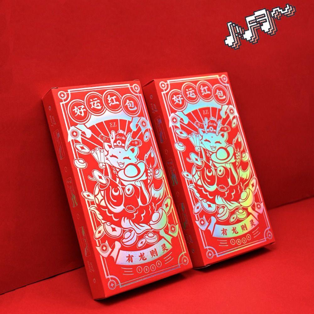 Túi Đựng Tiền Hình Quạt May Mắn Màu Đỏ May Mắn diy Đóng Gói Quà Tặng Năm Mới