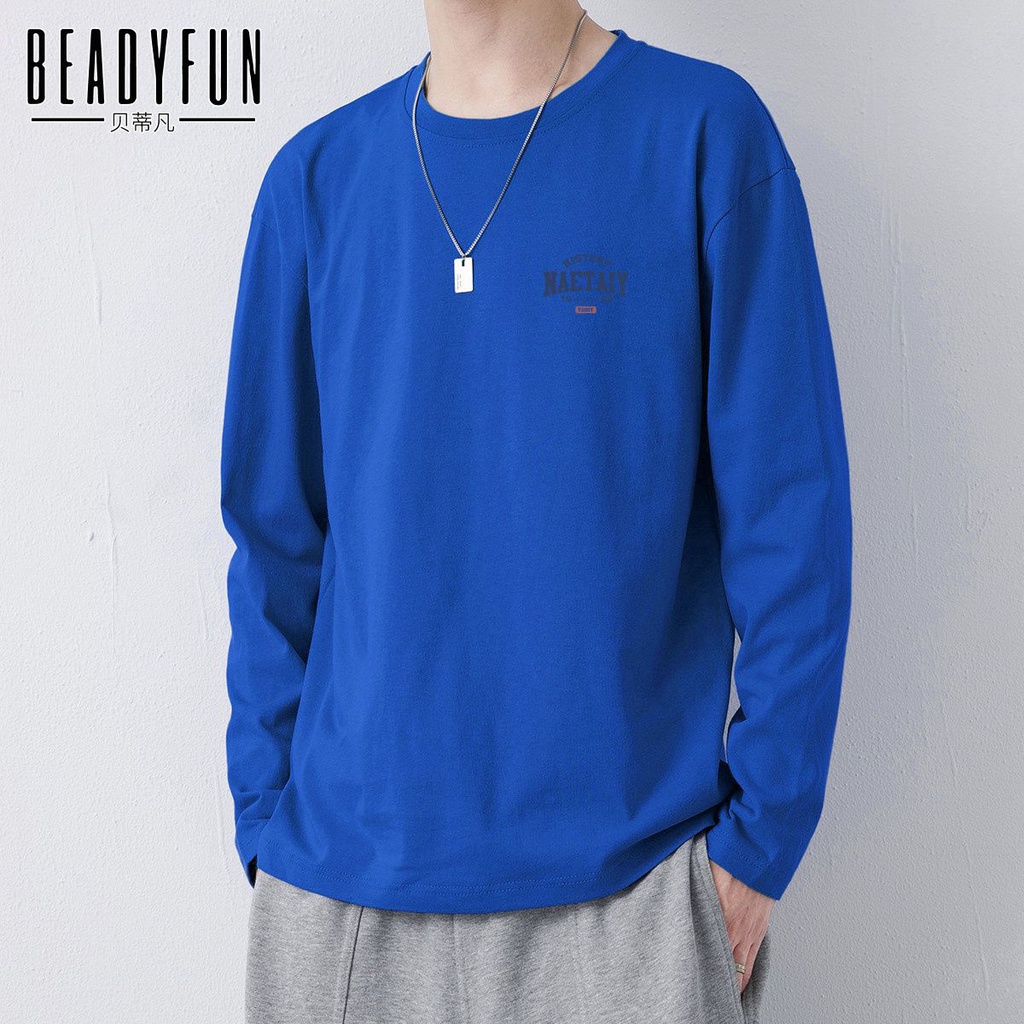 Áo Thun Tay Dài Cổ Tròn Dáng Rộng In Họa Tiết Thời Trang Xuân Thu Cho Nam