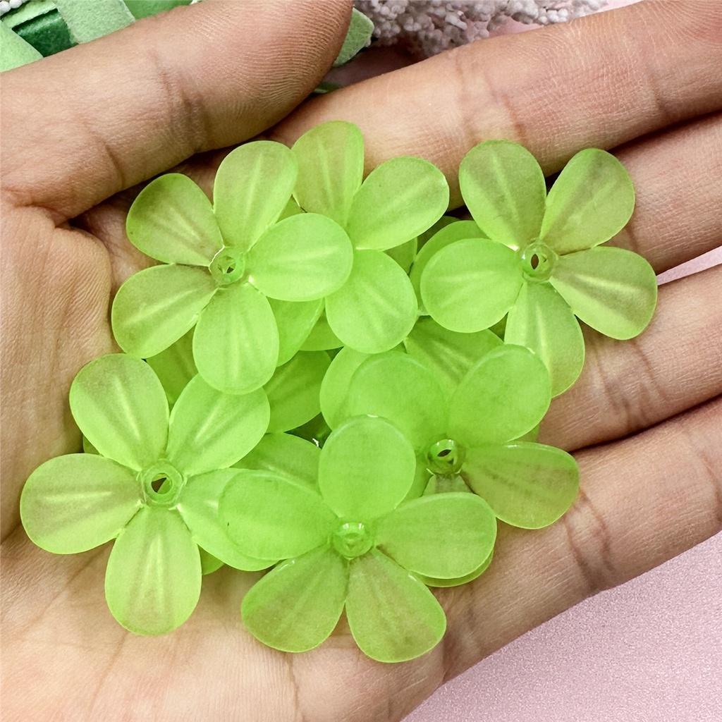 Set 10 Hạt Xỏ Lỗ Hình Hoa 28.5mm Dùng Để Làm Trang Sức Thủ Công