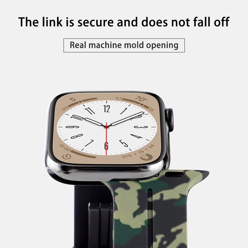 Dây Đeo Họa Tiết Rằn Ri Bằng silicone Cho Đồng Hồ Thông Minh Apple watch series 9 8 7 se 6 5 4 3 ultra iwatch 40mm 44mm 41mm 45mm 49mm