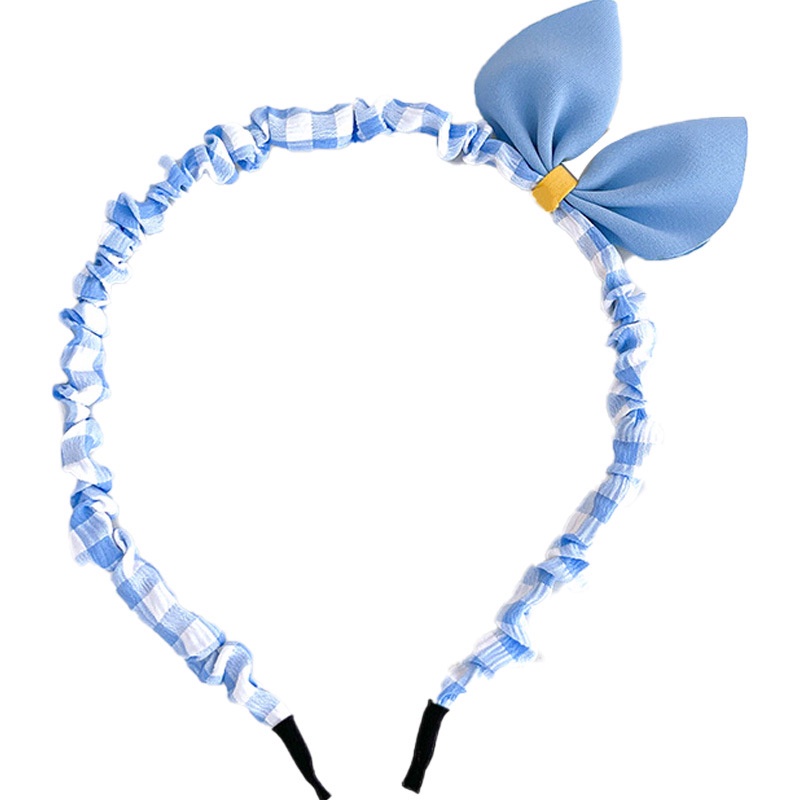 Cài Tóc Nơ Họa Tiết Caro Đính Ngọc Trai Xinh Xắn Chống Trượt Cho Bé Gái