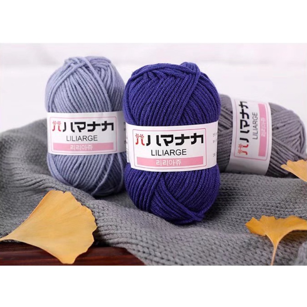 Cuộn Len Sợi Cotton Siêu Mềm Cuộn Len cotton Mềm Mại Nhiều Màu Len Milk Cotton Hàn Quốc 25g - len hàn nhí dùng để móc cho người mới làm gồ