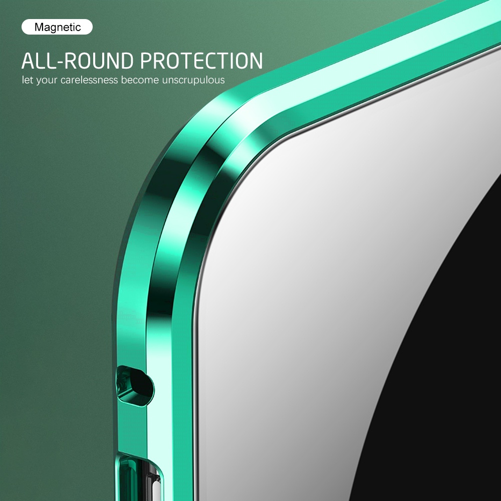 360° Adsorption Metal Magnetic Flip Case For Xiaomi Mi 13T Mi13t Pro Mi13 T 13tpro 5G Doubld-sided Tempered Glass Front Back Protect Cover For Redmi K60 Ultra K 60 Pro