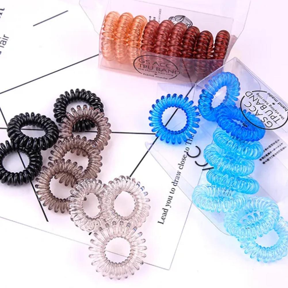 Dây Buộc Tóc Co Giãn Trong Suốt Màu gradient Phong Cách Hàn Quốc Cho Nữ q2f7