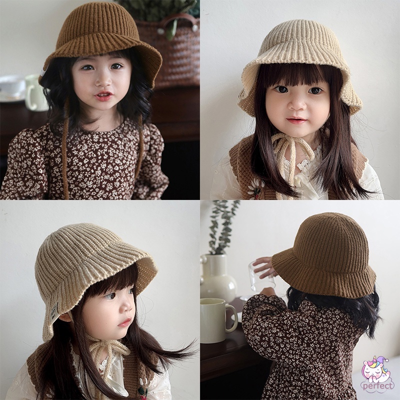 Mũ Len cotton Buộc Dây Ấm Áp Cho Bé