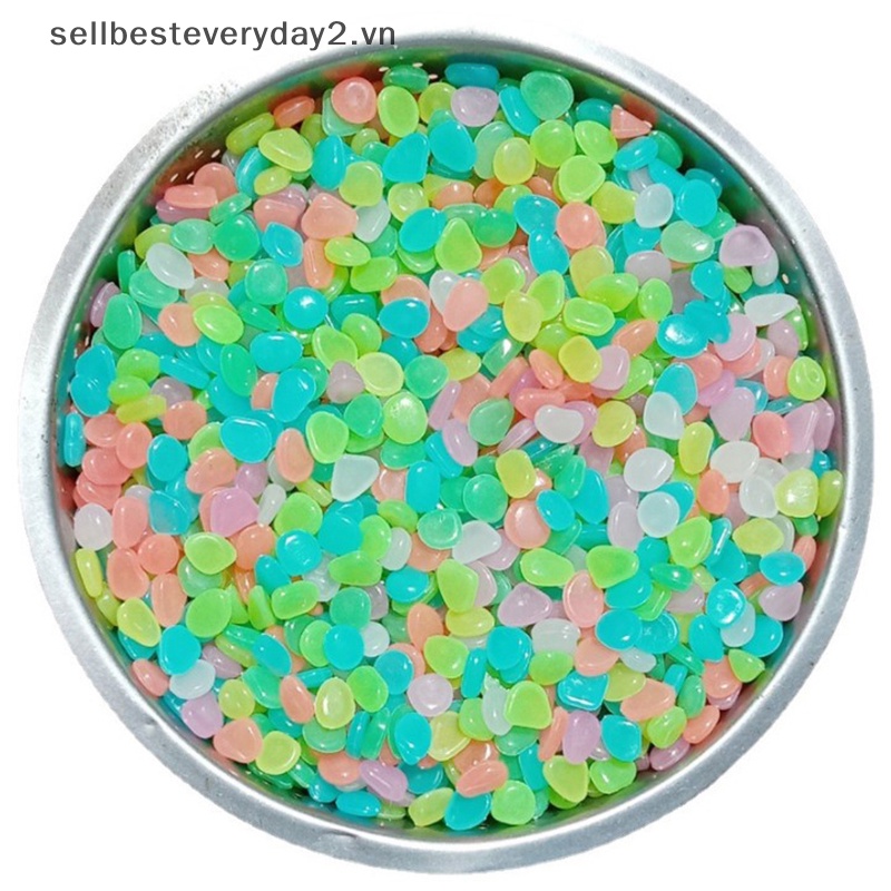 Túi 100 Viên Đá Dạ Quang Nhiều Màu Sắc Trang Trí Hồ Cá / Sân Vườn Ngoài Trời