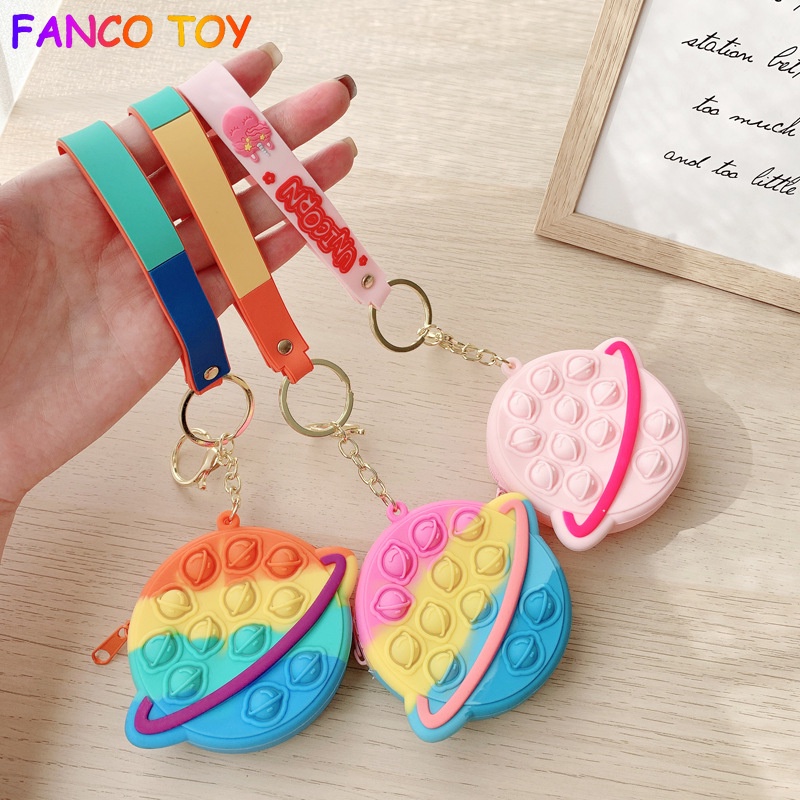 Y91 Ví Tiền Xu mini Chính Hãng Có Dây Đeo Vai Dạng Móc Khóa Cảm Biến Đơn Giản Cho Trẻ Em