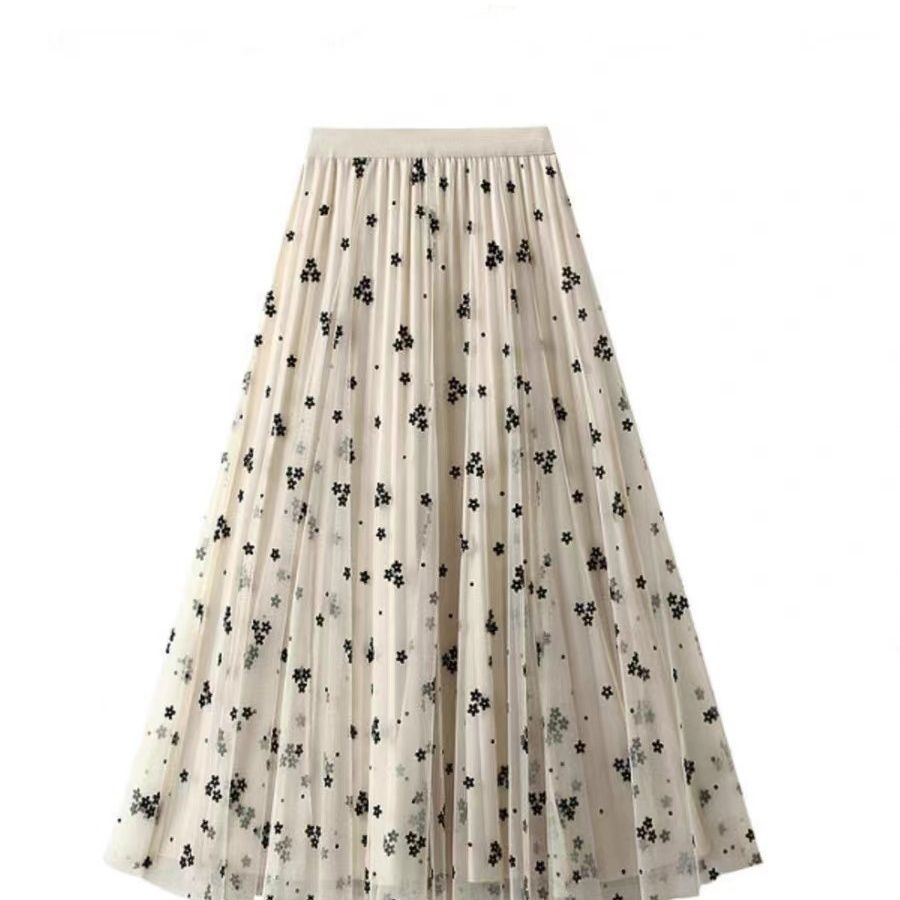 Chân Váy Gạc Dáng Chữ a Lưng Cao In Họa Tiết Phong Cách Thu Đông Kiểu Mới Dành Cho Bạn Nữ