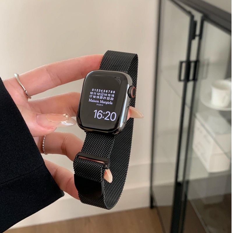 Dây đồng hồ nam châm kim loại Milanese cho Apple Watch 9 8 7 6 5 se 40mm 41mm 44mm 45mm 49mm