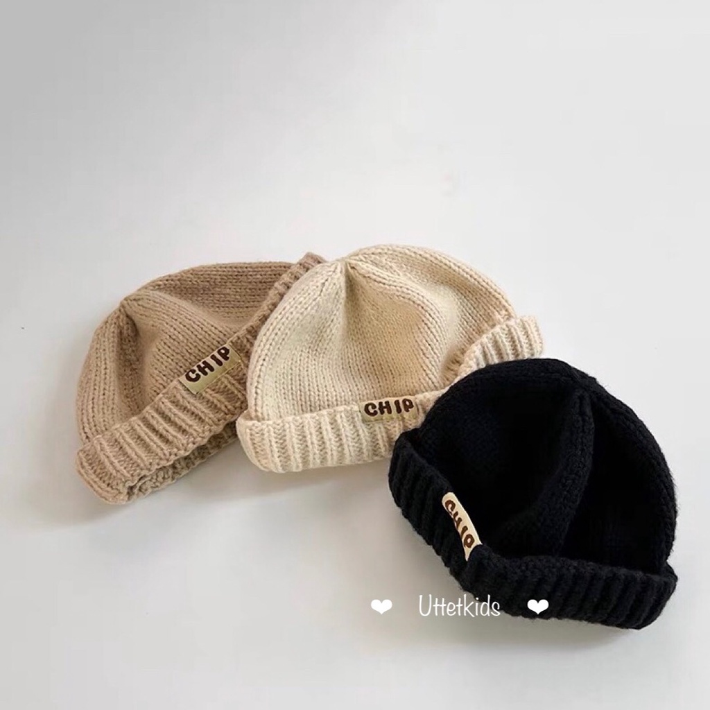 MŨ LEN BEANIE CHIP PHONG CÁCH HÀN QUỐC CHO BÉ GÁI VÀ BÉ TRAI
