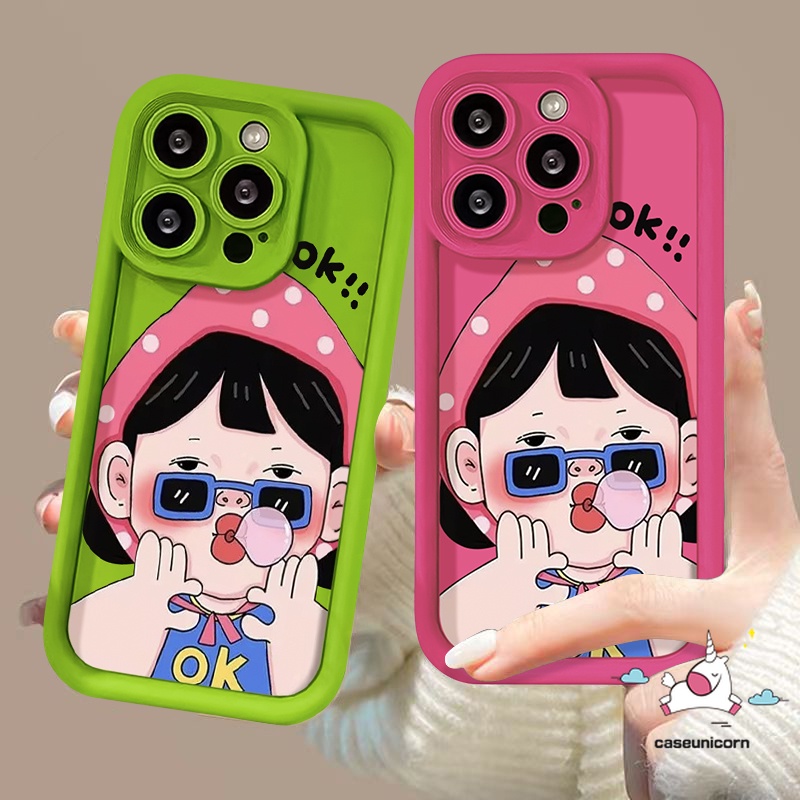 Hoạt Hình Ốp Điện Thoại silicon Mềm Hình Cô Gái Mắt Thiên Thần Cho iphone 7plus 11 15 14 13 12 pro max 15 7 6 8 6s plus x xr xs max se 2020