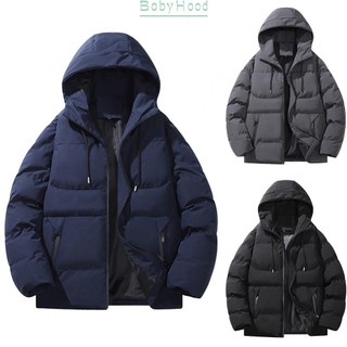 Winter Jacket Men Hooded Casual Loose Warm Parkas Thickened Coat Padded Top#BBHOOD
