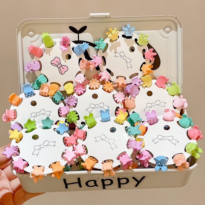 Set 10 Kẹp Tóc Nhỏ Hình Thỏ Và Hoa Nhiều Màu Sắc Dễ Thương Phong Cách Hàn Quốc Cho Bé Gái