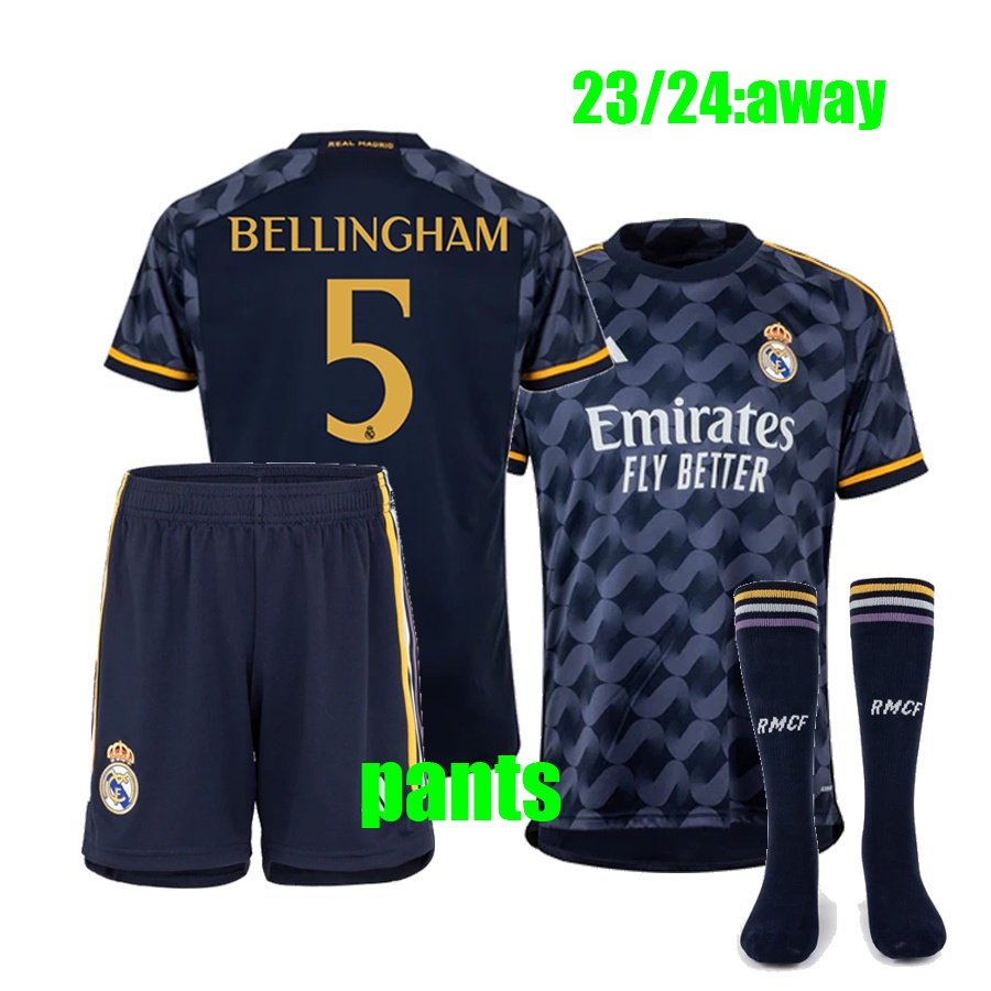 Bộ Quần Áo Bóng Đá jersey bellingham vini jr. 23-24 r mad Cho Nam  2023 / 2024