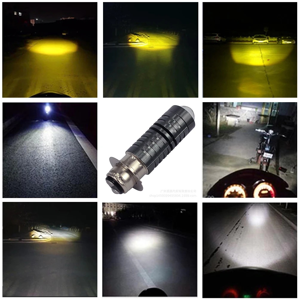 Đèn Pha led h6 12v-80v 2000lm p15d h6 px15d Hai Màu Chuyên Dụng Cho Xe Mô Tô
