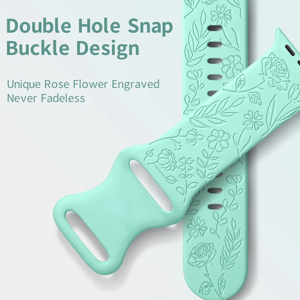 Dây Đeo Đồng Hồ Bằng silicone In Hoa Cho apple watch ultra2 49mm 45mm 44mm 40 41mm i series 9 / 8 / 7 / 6 / 5 / 4 / se