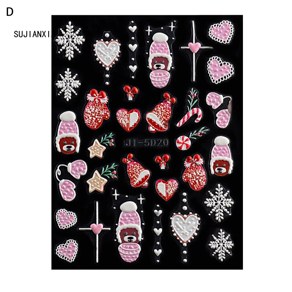 Giày Thể Thao sujianxia sujianxia Năng Động Hợp Thời Trang| Miếng Dán Trang Trí Móng Tay 3d Tự Dính Không Phai Hình Bông Tuyết Giáng Sinh mini Cho Nữ