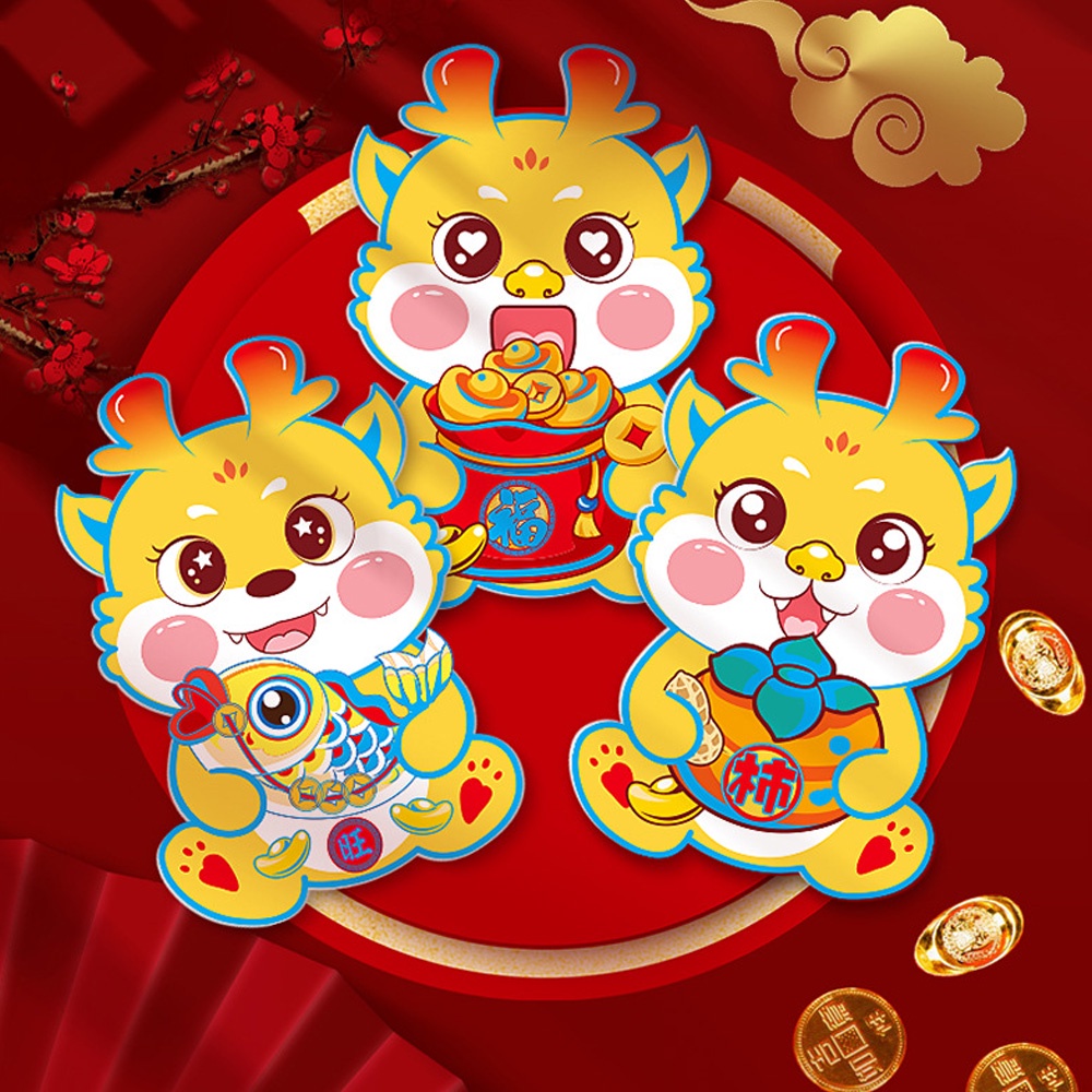 Set 4 / 6 Bao Lì Xì Tết 2024 3d Độc Lạ Rồng Cute Mừng Năm Mới Màu Đỏ Phong Cách Trung Hoa Timetunnel bao lì xì tết 2024 trang trí tết