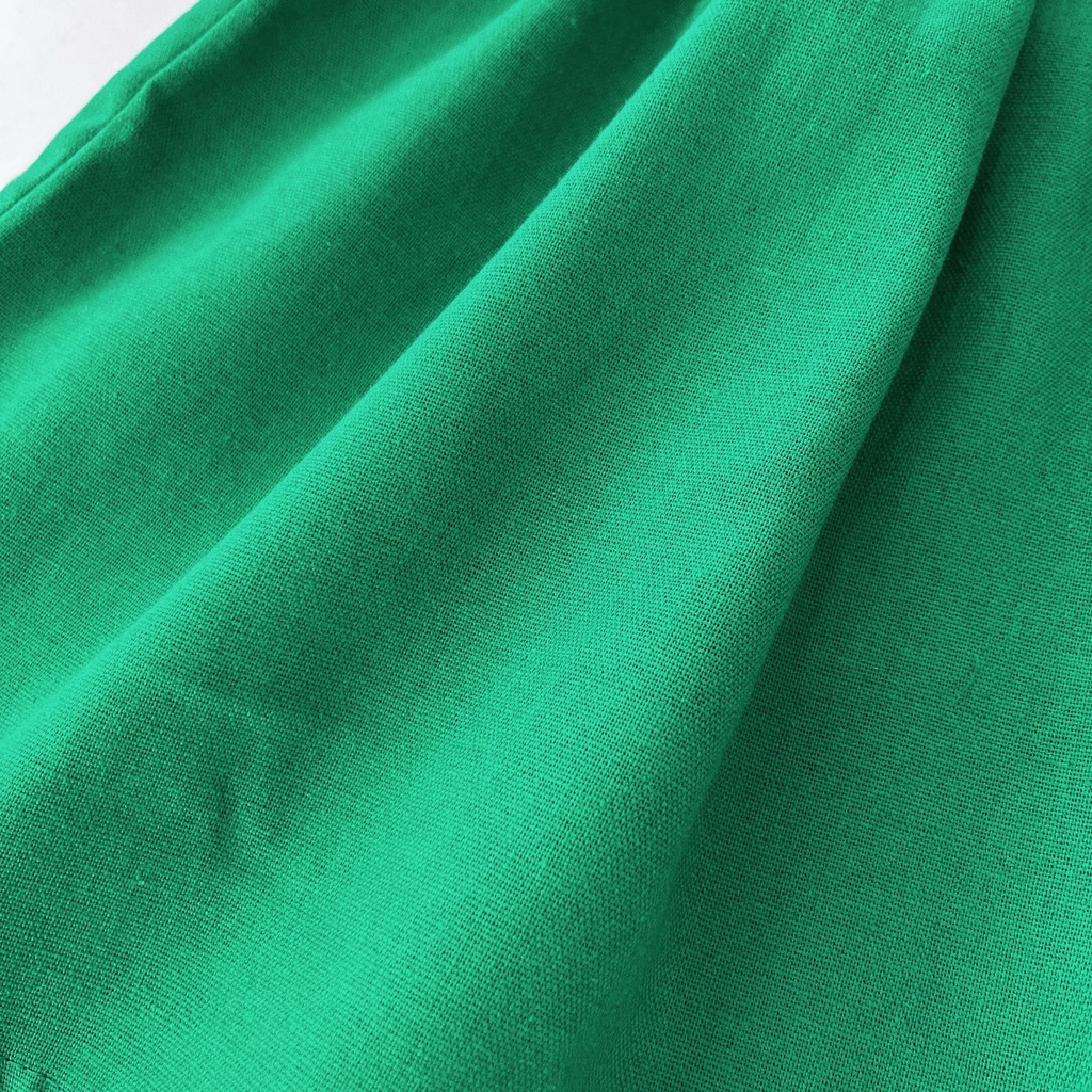 Váy NOEL bé gái  NRA19 babydoll chất linen xanh,đỏ phối thêu cổ Ngò Rí Store