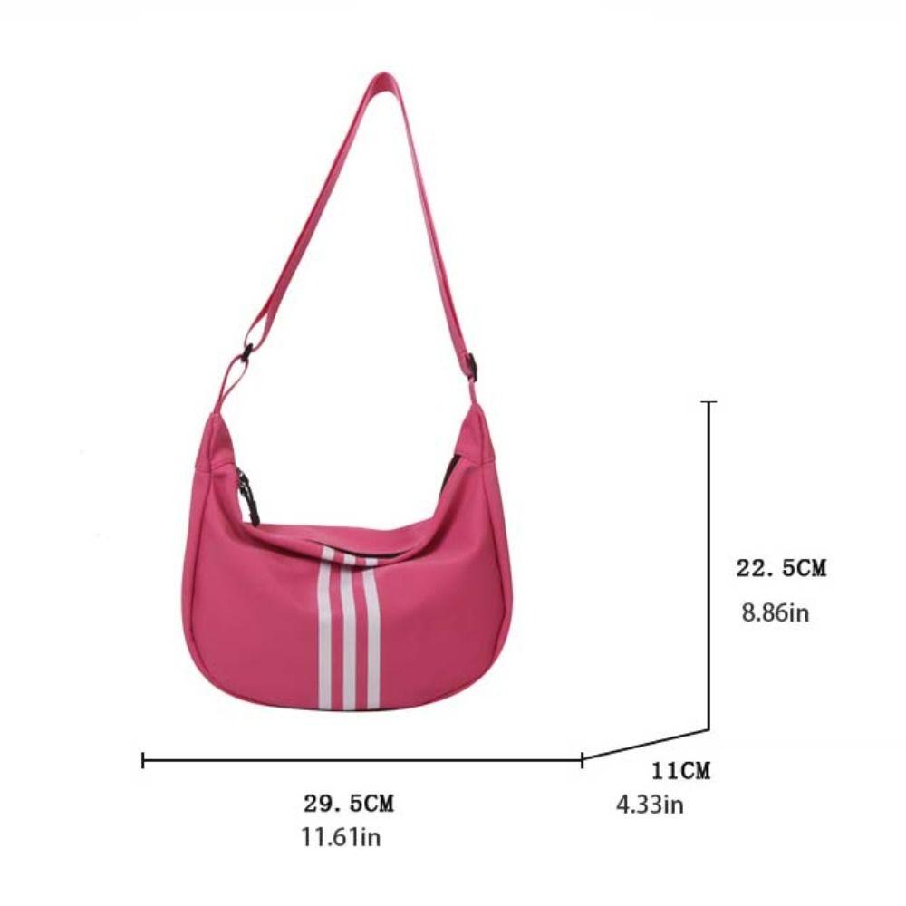 Shanhai Túi Đeo Chéo nylon Màu Trơn Họa Tiết Kẻ Sọc Đơn Giản