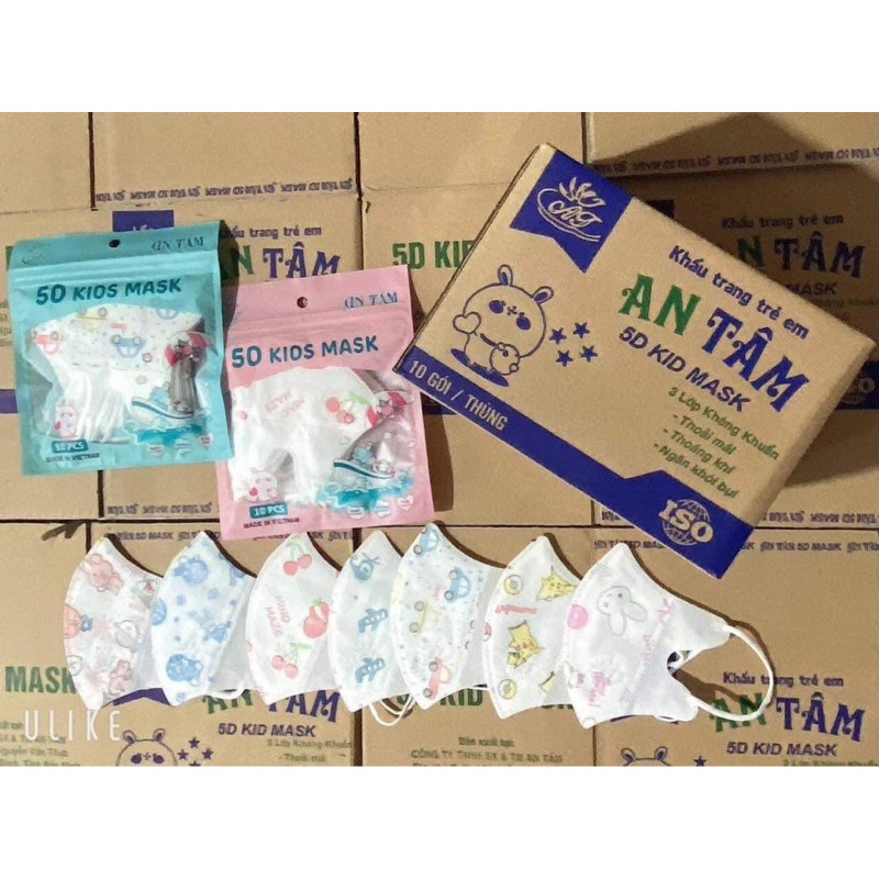 Khẩu Trang 5d An Tâm Trẻ Em 3 Lớp Chính Hãng