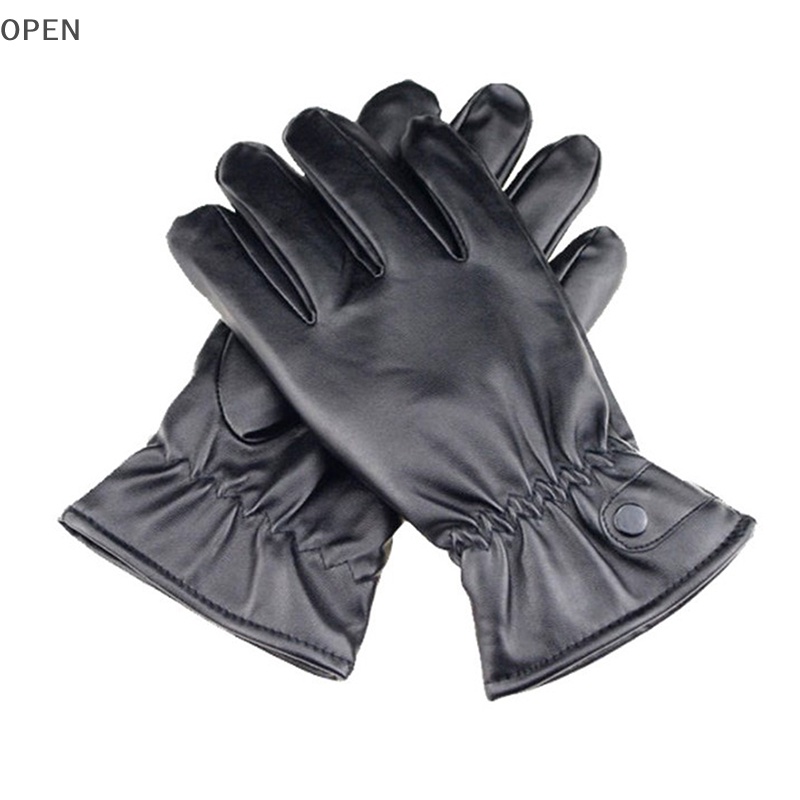 Op Găng Tay Da pu Lái Xe Máy Chống Thấm Nước Giữ Ấm Màn Hình Cảm Ứng