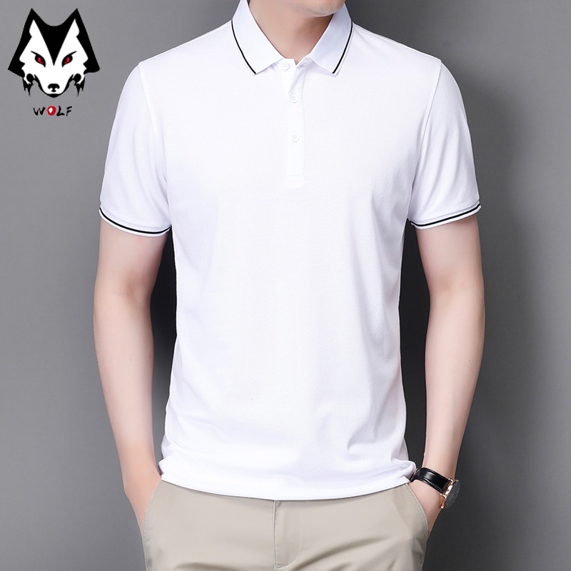 Áo polo Tay Ngắn Màu Trơn Thoáng Khí Thời Trang Công Sở Cho Nam