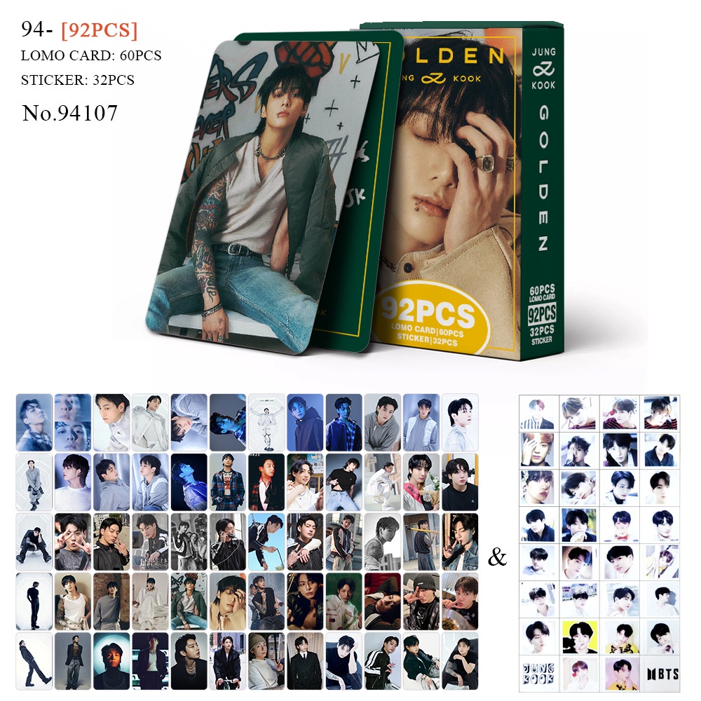 BTS JUNGKOOK Album GOLDEN Photocard Lomo Card Postcard Sticker