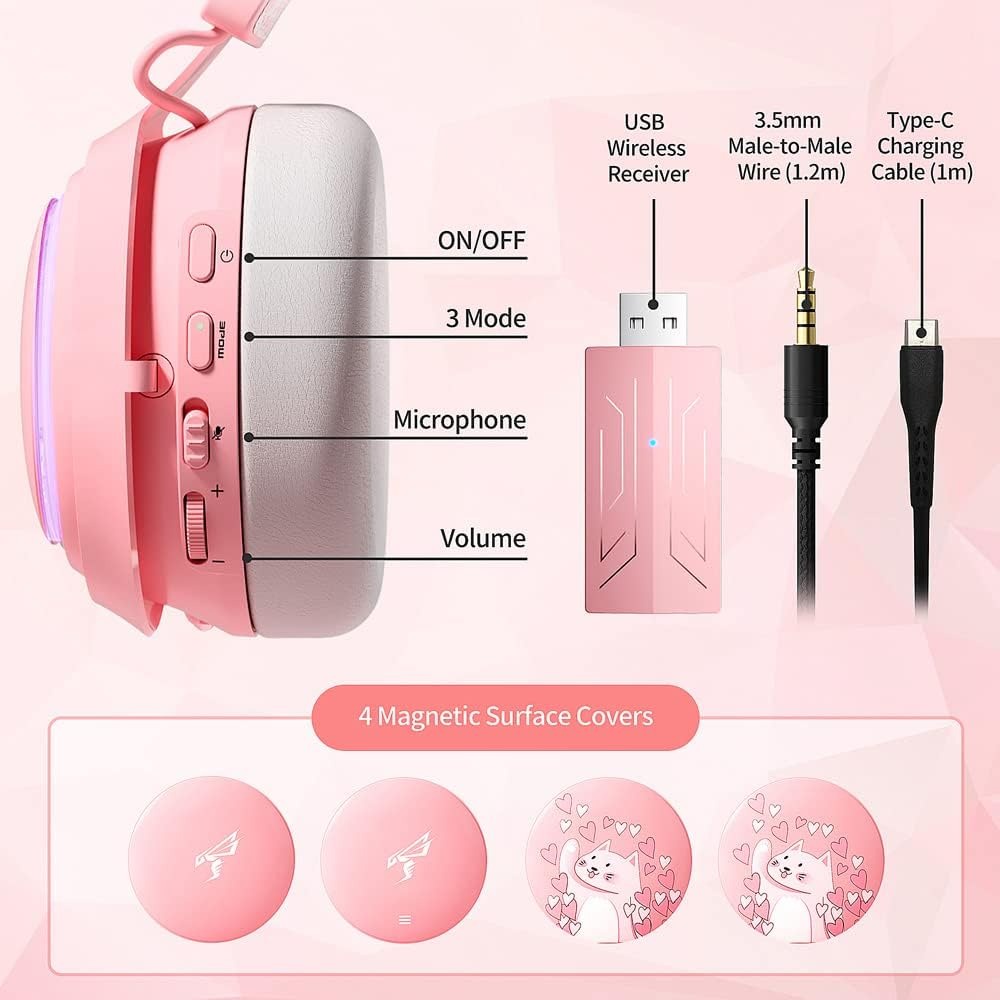 Tai Nghe Chụp Tai somic gs510 rgb 2.4g / bluetooth Không Dây / Dây Cho ps5, ps4 pc Kèm mic 7.1 Điện Thoại