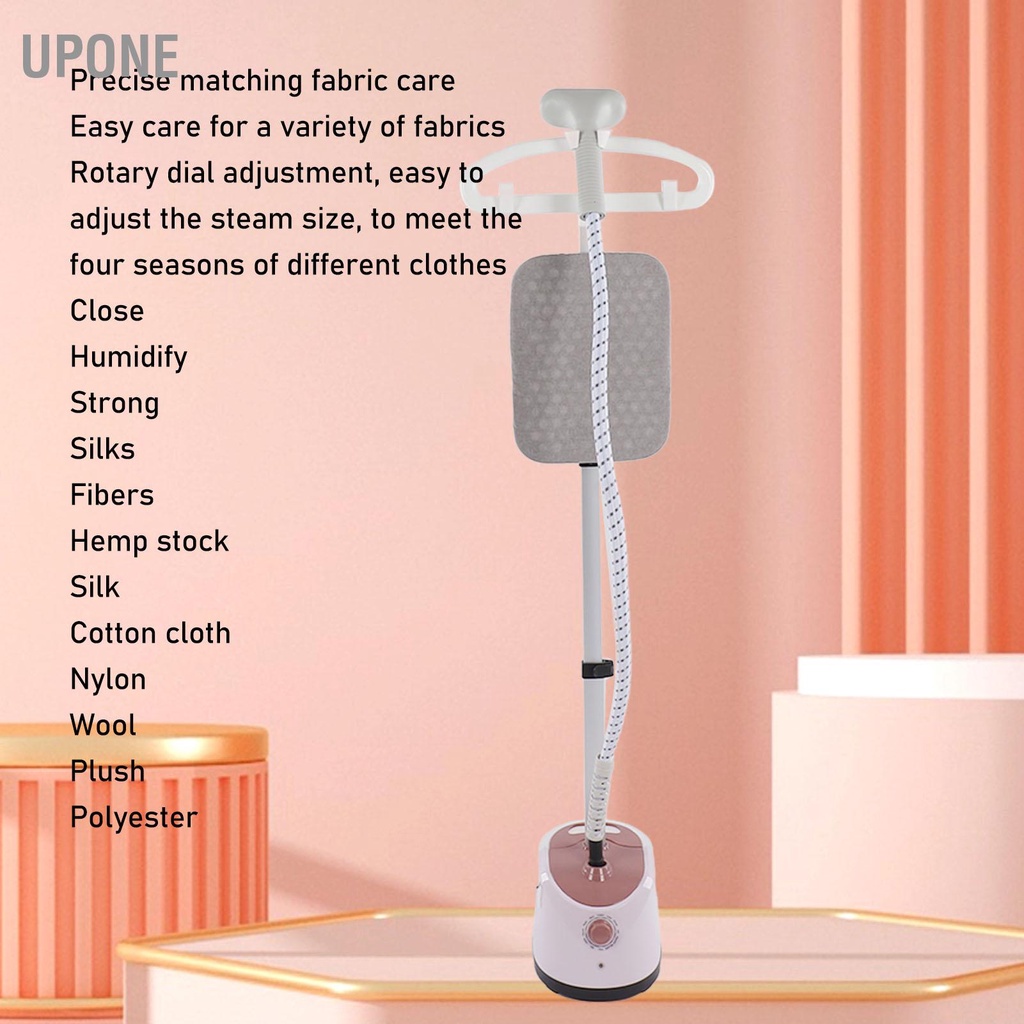 UPONE Bàn ủi hơi nước đứng vải có móc treo màu hồng 2000W EU Plug 220V may mặc mạnh mẽ cho gia đình