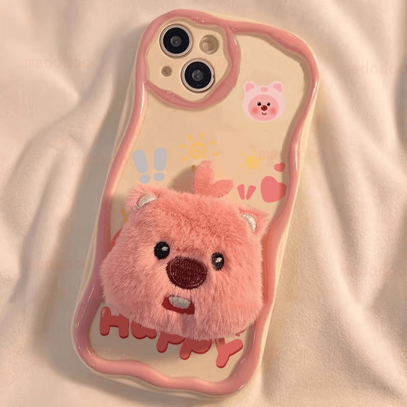 Ốp lưng Xiaomi Mi 14 13T 13 12 12X 12S 11 Lite POCO M3 X3 NFC Pro Redmi Note 10 10S 9 9S 8 8A 7 Cute Wavy Cream Edge Loppy Frog beaver 3D Plush Cartoon Support Full Fine Hole Airbag Anti-fall Soft Phone Case NY 74