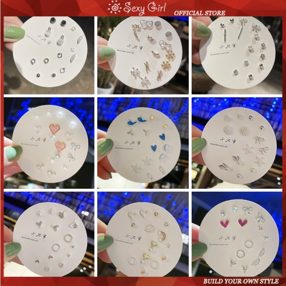 Set 7 Đôi Khuyên Tai Nhỏ Xinh Thời Trang Nữ