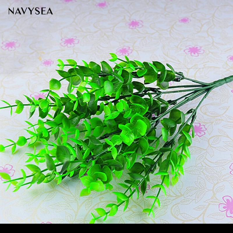 1 Cành Lá Cây Khuynh Diệp 7 Nhánh Bằng Nhựa Nhân Tạo Trang Trí Nhà Cửa