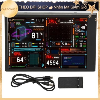 Carbon070 Màn hình nhiệt độ máy tính 3 5 inch IPS có thể điều chỉnh sáng Dual USB C Trình sửa chủ đề dữ liệu CPU PC tùy cho GPU RAM Thời gian