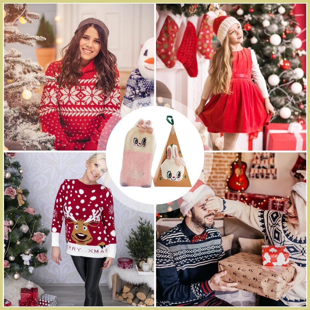 Vớ Vải Lông Cừu San Hô Dày Dặn Thoải Mái Vui Nhộn Cho Nữ