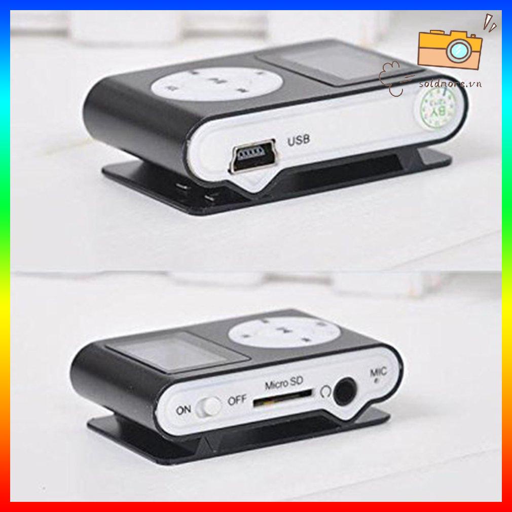 Máy nghe nhạc MP3 mini kỹ thuật số Clip kim loại có màn hình LCD Hỗ trợ thẻ TF USB 2.0