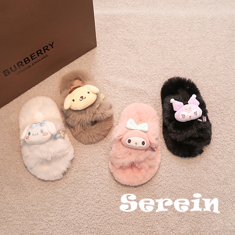 Serein  dép lông dép bông Đế Dày dép quai hậu đế cao 2023 hot trend Tinh tế Đàn hồi Thoải mái Tiện dụng FMR23B0RK2 47Z231122