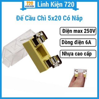 Đế cầu chì 5x20 - có nắp, từ nhựa cao cấp màu sắc vàng trắng
