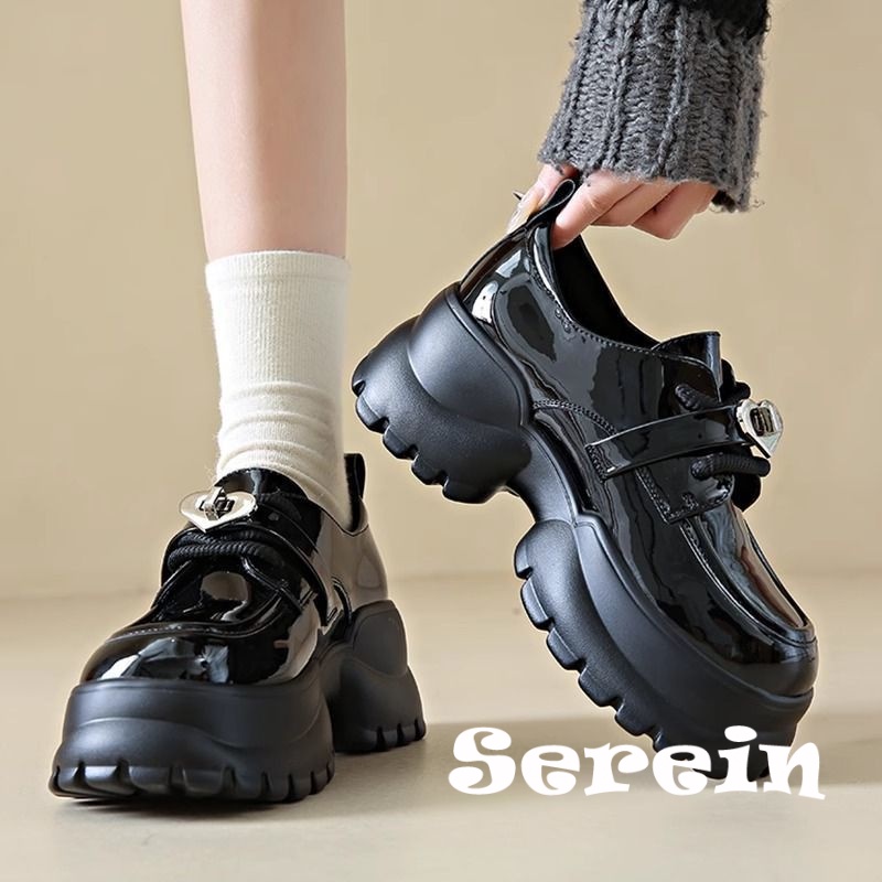 Serein  giày búp bê Mary Jane Lolita Đế da mềm đế êm thời trang Bền chặt Trẻ trung Tự tin Tiện dụng Điểm nhấn FLF23B0SA5 47Z231122
