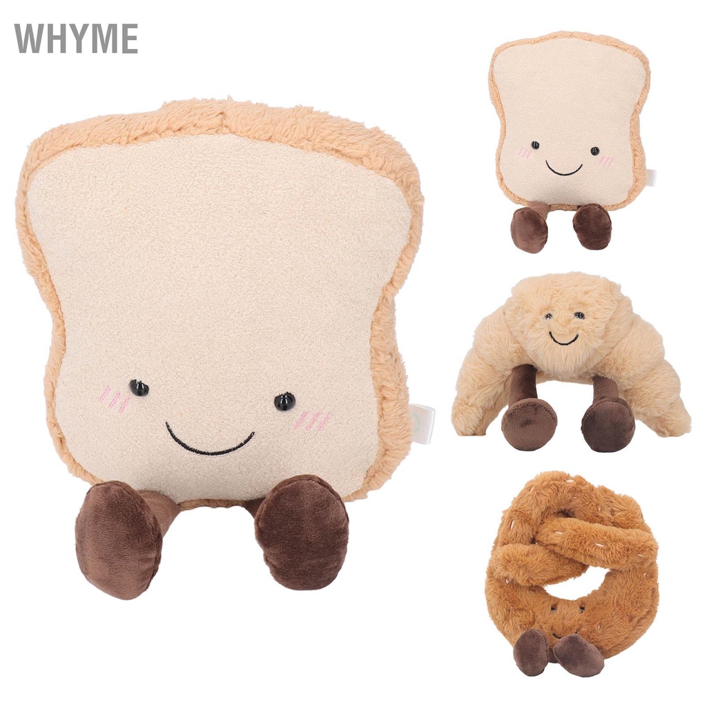 Đồ Chơi Thú Nhồi Bông Gối nhồi bông hình bánh mì Đồ Chơi Thực phẩm Sang Trọng Mềm PP Cotton Ngộ nghĩnh Dễ Thương WHYME