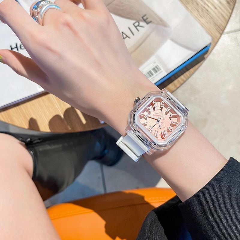 Đồng Hồ Thạch Silicon Dẻo Phong Cách Hàn Quốc retro niche youth Cho Nữ Sinh Trung Học