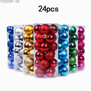 Set 24 quả châu trang trí giáng sinh