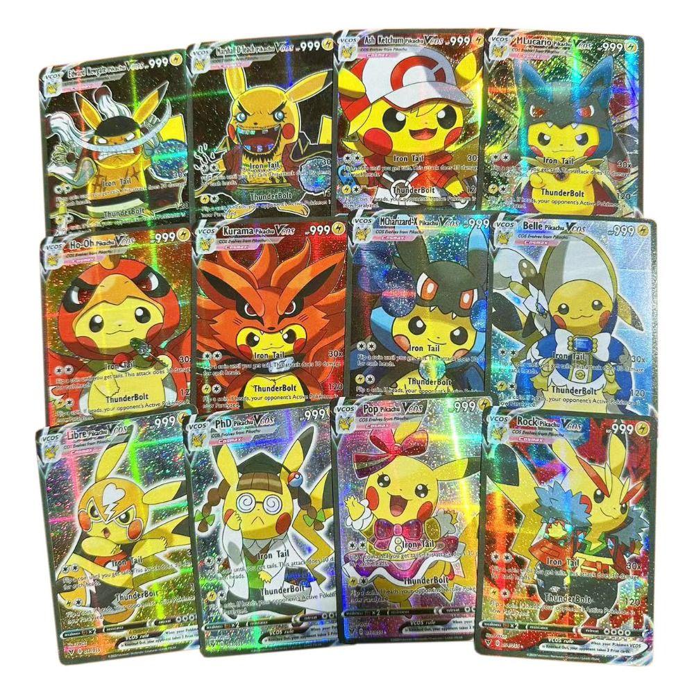 Mmluck Thẻ Bài pikachu Ba Chiều Sáng Bóng Hình Nhân Vật anime pikachu Ba Chiều diy Sáng Tạo Làm Quà Tặng
