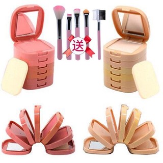 Tiktok hot #5-in -1 powder cake lasting oil control cosmetic powder moisturizing concealer acne marks Foundation dry and wet powder powder 10.5HHL