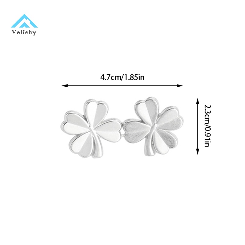 Velishy 1 Cặp Nút Thắt Lưng Quần Jean Hình Cỏ Bốn Lá Có Thể Điều Chỉnh Không Đường May