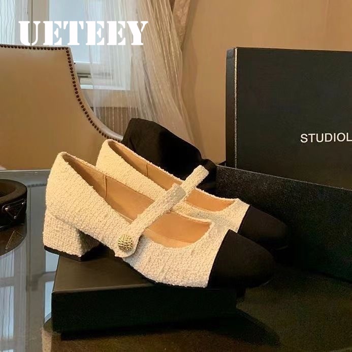 UETEEY  giày búp bê Mary Jane Lolita Đế da mềm đế êm thời trang Nhẹ nhàng Đa năng Đi biển Chất lượng cao Phóng khoáng FLF23B0V1L 48Z231127